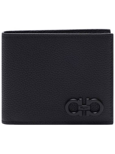 Gancini Logo Half Wallet Black - SALVATORE FERRAGAMO - BALAAN 2