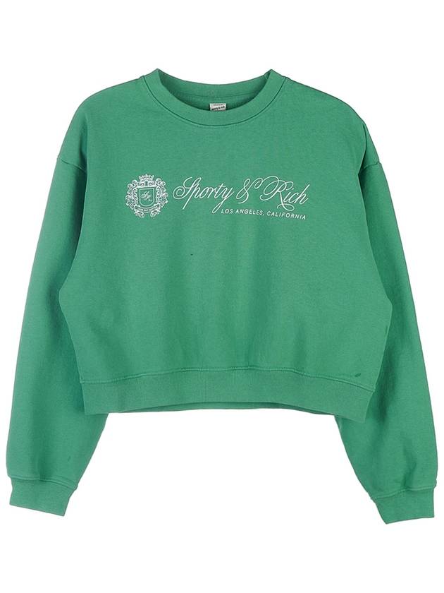 Regal crop sweatshirt REGAL CROPPED CREWNECK VERDE WHITE - SPORTY & RICH - BALAAN 1