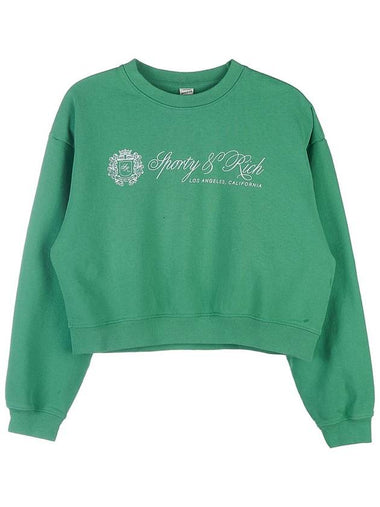 Regal crop sweatshirt REGAL CROPPED CREWNECK VERDE WHITE - SPORTY & RICH - BALAAN 1