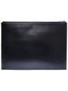 Women s 607782 Black Leather YSL Silver Logo Clutch - SAINT LAURENT - BALAAN 3