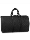 Keepall Bandouliere 50 Monogram Taurillon Leather Duffel Bag Black - LOUIS VUITTON - BALAAN 3