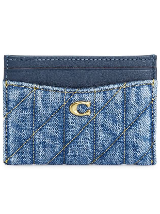 Essential Women s Denim Card Wallet CS130 B4 INDIGO - COACH - BALAAN 1