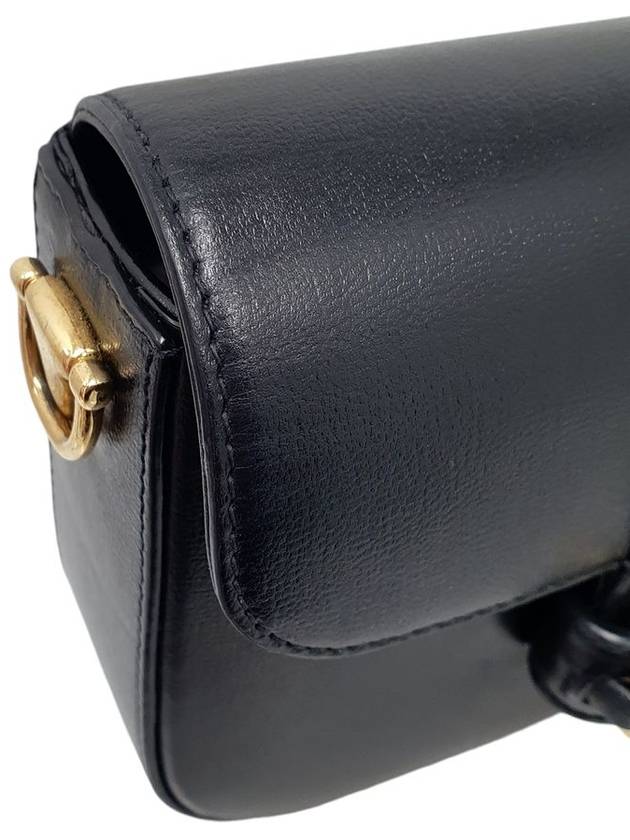 658574 Horsebit 1955 Mini Black Leather Crossbag - GUCCI - BALAAN 4