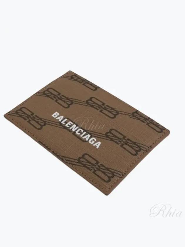 BB Monogram Card Wallet Brown - BALENCIAGA - BALAAN 2