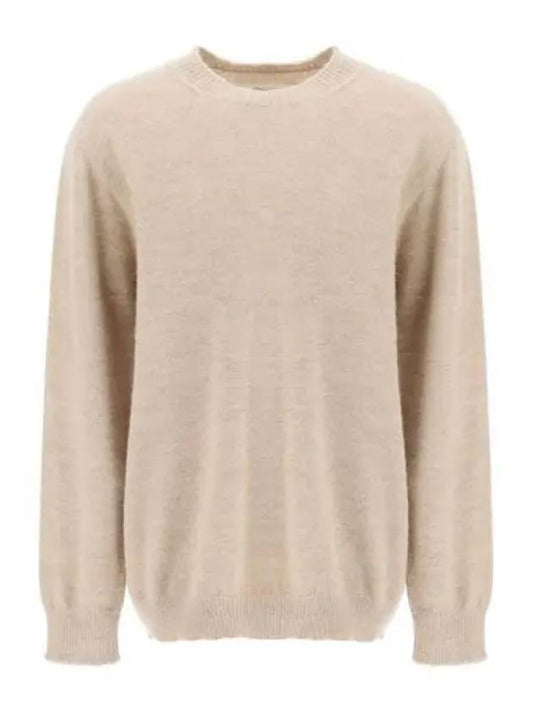 Signature Stitch Crew Neck Wool Alpaca Knit Top Beige - MAISON MARGIELA - BALAAN 2