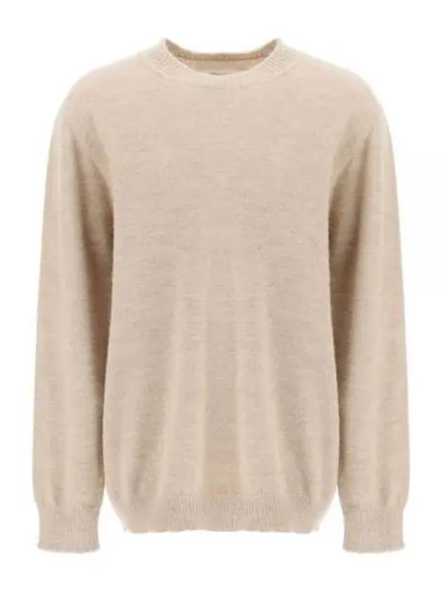 Signature Stitch Crew Neck Wool Alpaca Knit Top Beige - MAISON MARGIELA - BALAAN 2