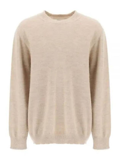 Signature Stitch Crew Neck Wool Alpaca Knit Top Beige - MAISON MARGIELA - BALAAN 2