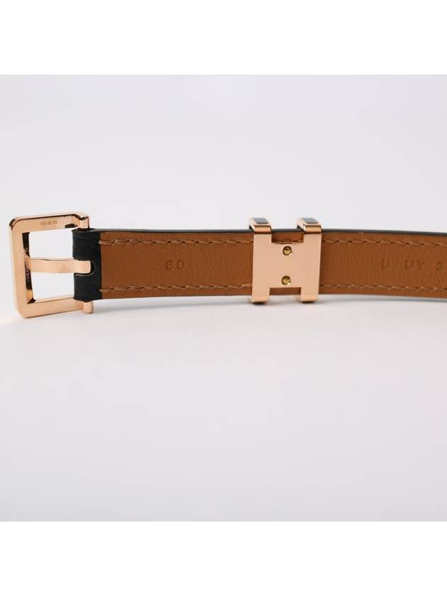 Women's Pop H 15 Leather Belt Black - HERMES - BALAAN.