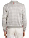 Check Jacquard V-Neck Cardigan Grey - THOM BROWNE - BALAAN 3