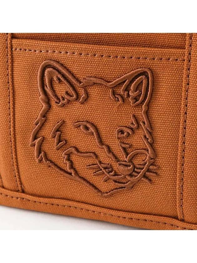 Fox Head Embroidery Mini Tote Bag Fawn Brown - MAISON KITSUNE - BALAAN 4