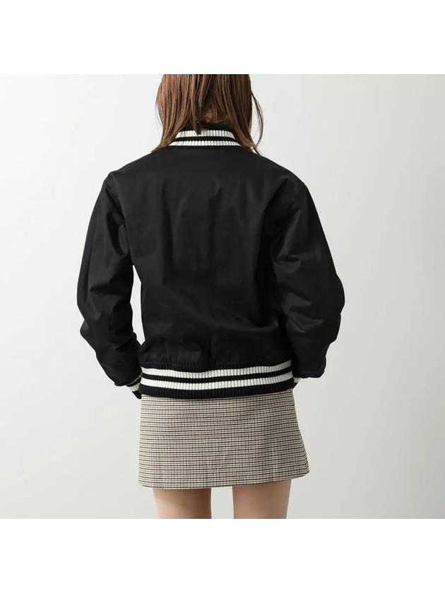 Satin Cotton Bomber Jacket Black - MAISON KITSUNE - BALAAN 4