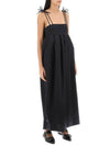 Double Satin String Long Dress Black - GANNI - BALAAN 3