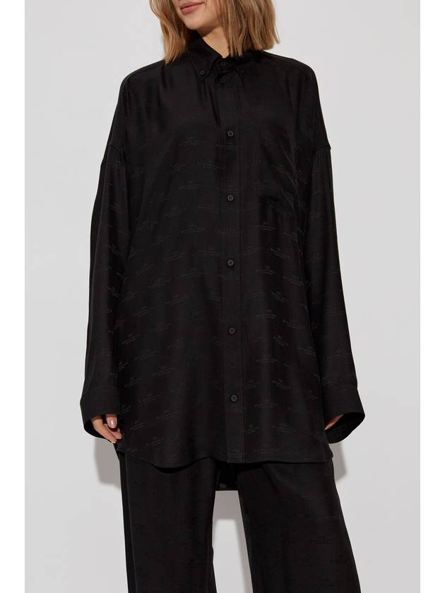 Balenciaga Silk Shirt With Pocket, Women's, Black - BALENCIAGA - BALAAN 3