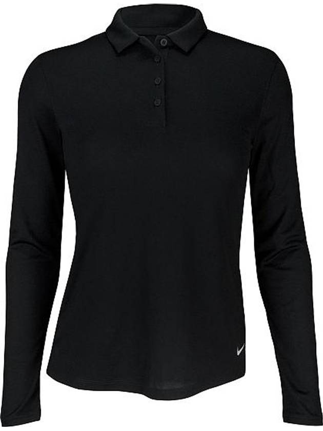 Women's Golf Dri Fit Victory Long Sleeve Polo Shirt Black - NIKE - BALAAN 2