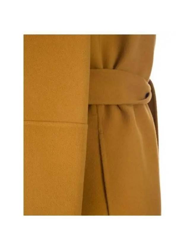 Women's Arona Belt Virgin Wool Single Coat Yellow - MAX MARA - BALAAN 5