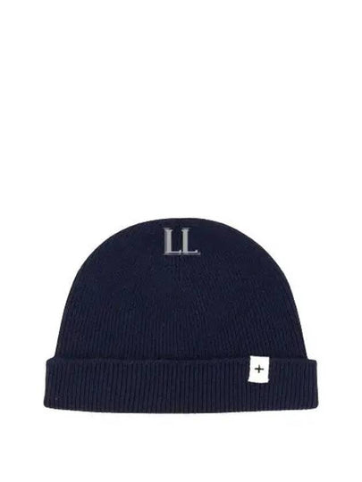 Logo Patch Knit Beanie Blue - JIL SANDER - BALAAN 2