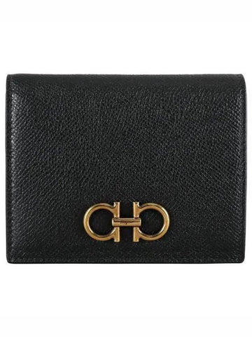 Ferragamo Gancini Compact Half Wallet 0726512 271665 1146655 - SALVATORE FERRAGAMO - BALAAN 1