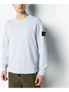 Garment Dyed Cotton Crewneck Sweatshirt Sky Blue - STONE ISLAND - BALAAN 4