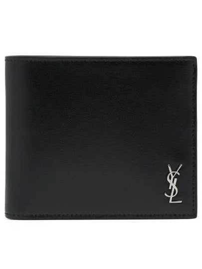 Tiny Cassandre East West Wallet in Matte Leather Black - SAINT LAURENT - BALAAN 2