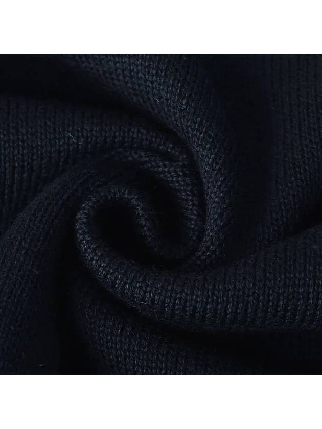 5100053 Soft Organic Cotton Small Roll Detail Crew Neck Knit Top Navy - STONE ISLAND - BALAAN 7