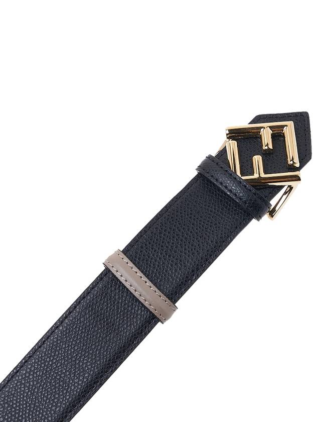 Reversible Leather Belt Black Dove Grey - FENDI - BALAAN 7