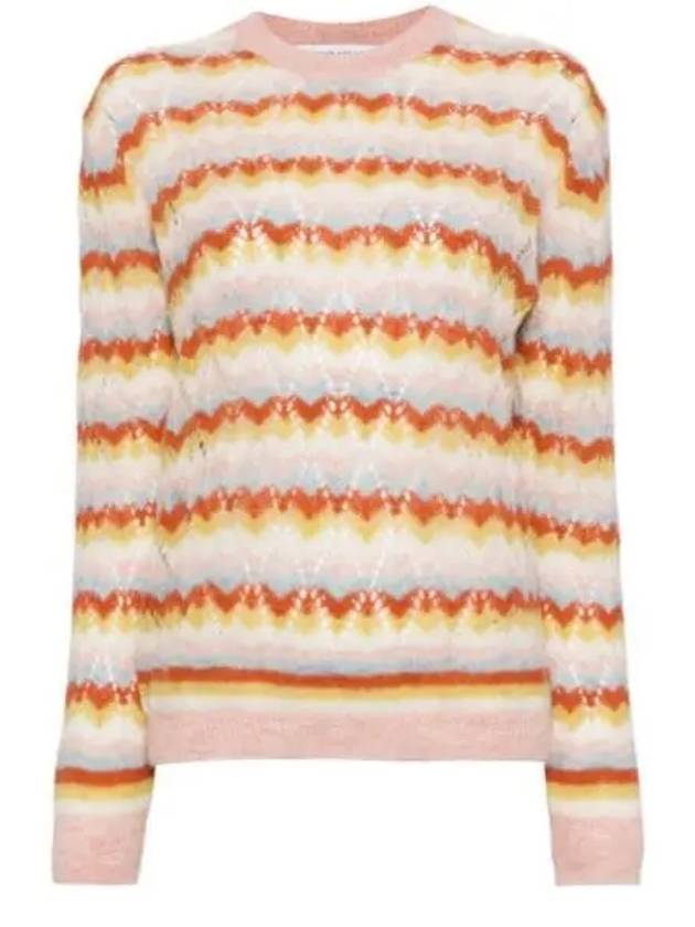 Stripe Lace Knit Top Pasture Rose - MAISON KITSUNE - BALAAN 2