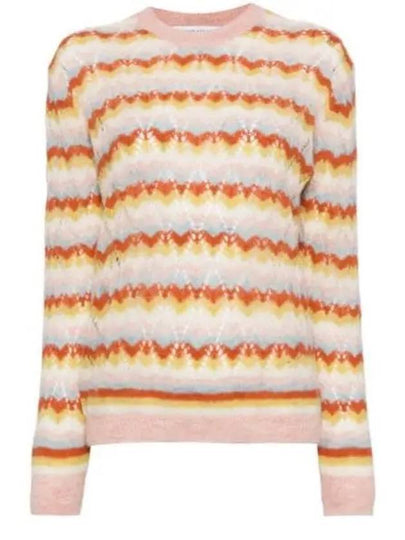 Stripe Lace Knit Top Pasture Rose - MAISON KITSUNE - BALAAN 2