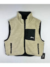 8-Ball Reversible Sherpa Vest Cream Black - STUSSY - BALAAN 2