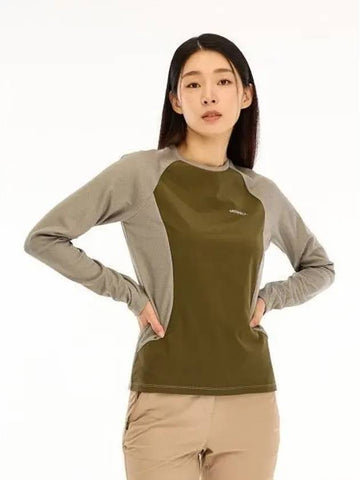 MERRELL WOMEN Round Neck Windproof T Shirt KHAKI - MERRYMOTIVE - BALAAN 1