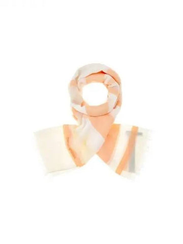 Women s Striped Pattern Cotton Stole Peach 271015 - EMPORIO ARMANI - BALAAN 1