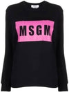 MSGM Pink Box Logo Sweatshirt Black 3341MDM523 227799 99 - MSGM - BALAAN