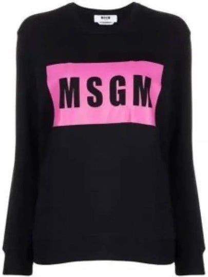 MSGM Pink Box Logo Sweatshirt Black 3341MDM523 227799 99 - MSGM - BALAAN