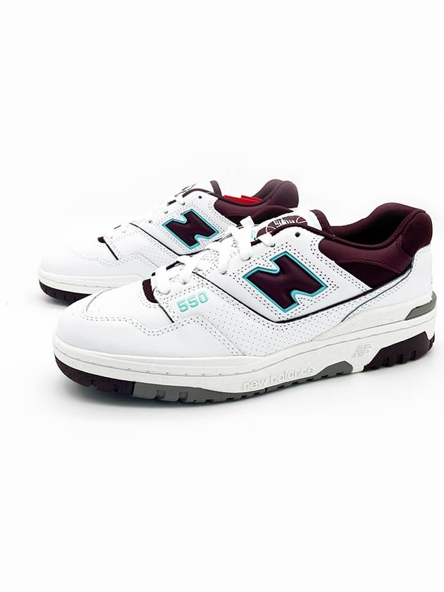 550 Logo Low Top Sneakers White Burgundy - NEW BALANCE - BALAAN 2