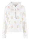 cotton logo pattern print hoodie - BURBERRY - BALAAN.