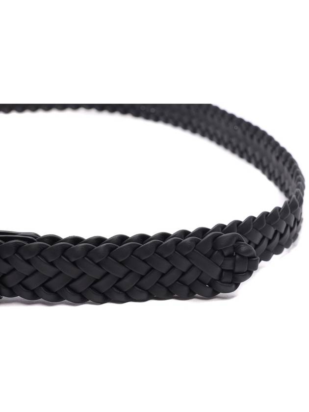 ntreciato Leather Belt Black - BOTTEGA VENETA - BALAAN 6