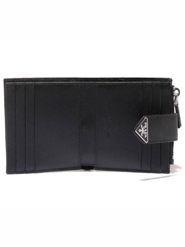 Triangle Logo Saffiano Card Wallet Black - PRADA - BALAAN 4