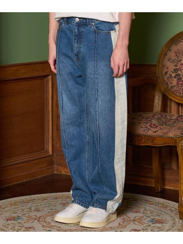 VERTICAL LINE DENIM PANTS BLUE - ZIZEMUSEUM - BALAAN 2