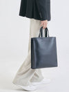 PASADENA LX Leather Cross Tote Bag Black - NATIONAL PUBLICITY - BALAAN 2