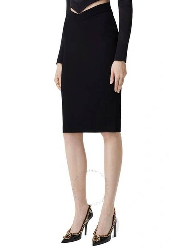 Burberry Ladies Black Octavia V-Waist Pencil Skirt, Size Medium - BURBERRY - BALAAN 2