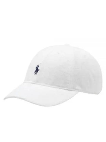 Pony Logo Cotton Terry Ball Cap White - POLO RALPH LAUREN - BALAAN 1