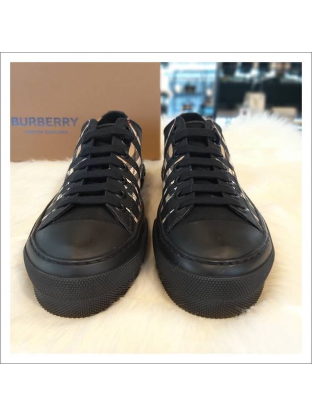 Slice Check Cotton Low Top Sneakers Black Archive Beige - BURBERRY - BALAAN 2