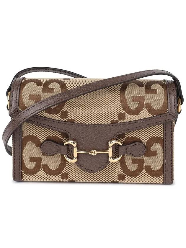 Horsebit 1955 Jumbo GG Logo Small Cross Bag Camel - GUCCI - BALAAN 7