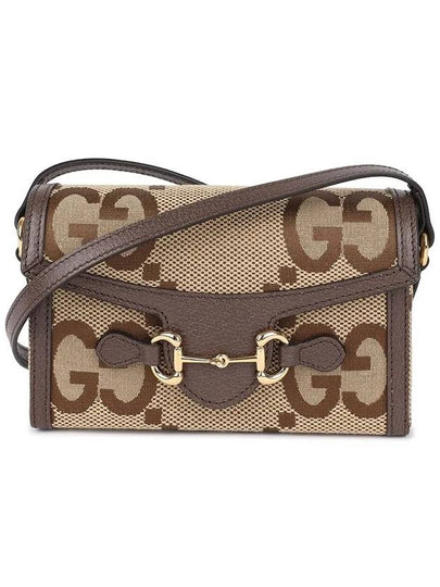 Horsebit 1955 Jumbo GG Logo Small Cross Bag Camel - GUCCI - BALAAN 2