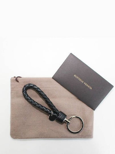 Intrecciato Leather Key Holder Black - BOTTEGA VENETA - BALAAN 2