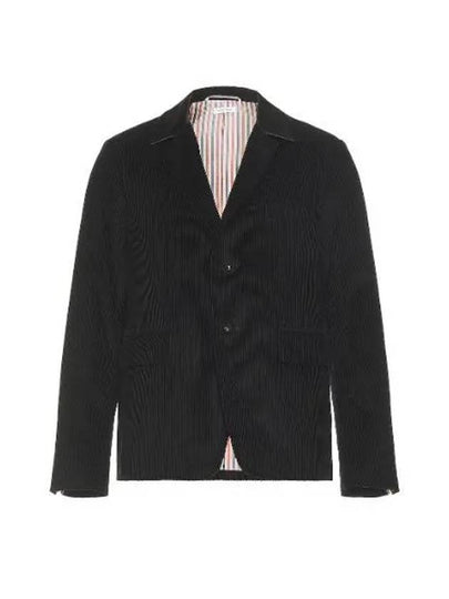 Men's Corduroy Button Up Cutaway Blazer Jacket Black - THOM BROWNE - BALAAN 2