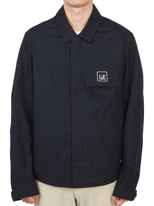 Metropolis Logo Shirt Jacket Navy - CP COMPANY - BALAAN 2