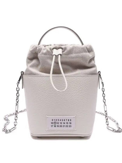 5AC Number Logo Texture Leather Bucket Bag Ivory - MAISON MARGIELA - BALAAN 2