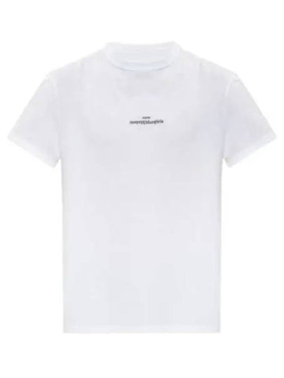 Reverse Embroidered Logo Stitched Cotton Short Sleeve T-Shirt White - MAISON MARGIELA - BALAAN 2