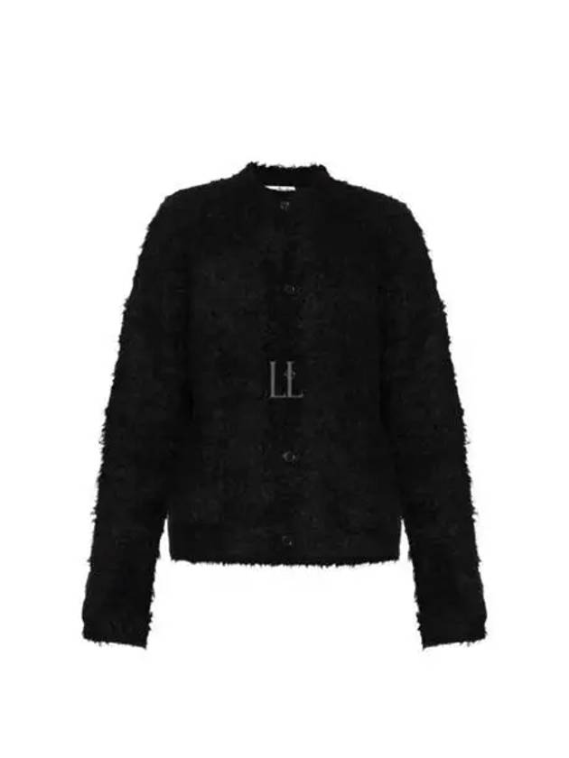 Crew Neck Alpaca Mix Cardigan Black - ACNE STUDIOS - BALAAN 2