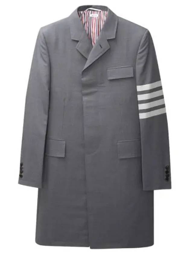 Men's Plain 4 Bar Single Coat Medium Gray - THOM BROWNE - BALAAN.